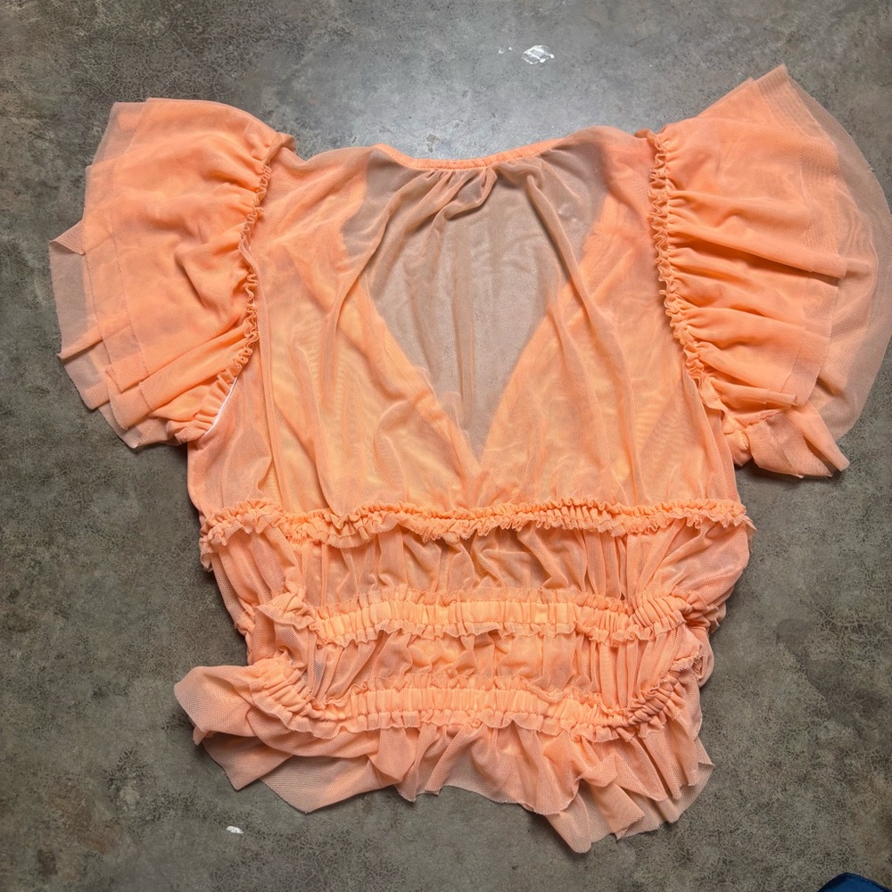 Miss Me MM Couture Womens Medium Sheer Peplum Peach Clubwear Crop
Top - Picture 4 of 4